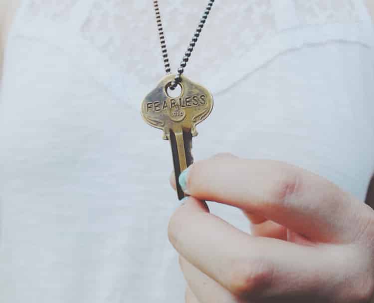 Key inscribed with the word "fearless"