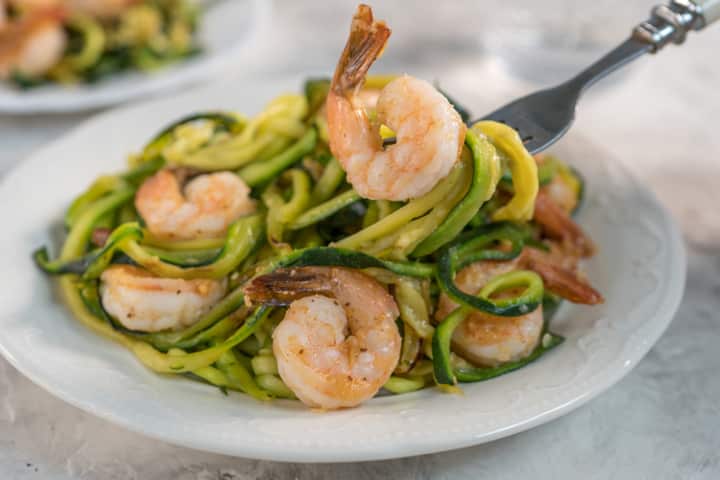 Zucchini Noodle Shrimp Scampi